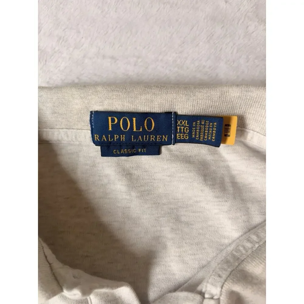 Polo Ralph Lauren Men’s XXL Tall Polo Shirt White Gray